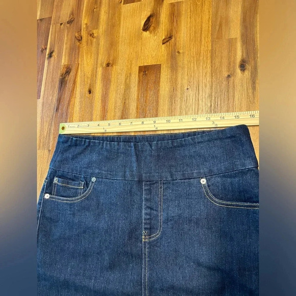 Chadwick’s of Boston pull on denim skirt with back slit size 10 womens - Picture 8 of 8